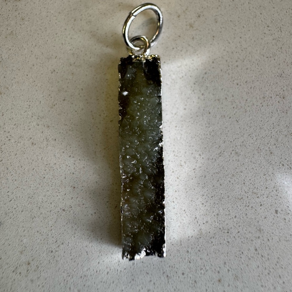 Premier Designs Gray Druzy Bar Pendant Charm